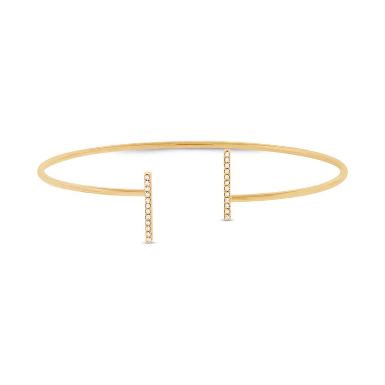0.08ct 14k Yellow Gold Diamond Bangle