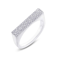 0.27ct 14k White Gold Diamond Pave Lady's Ring Size 5.25