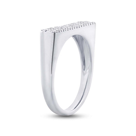 0.27ct 14k White Gold Diamond Pave Lady's Ring Size 5.25