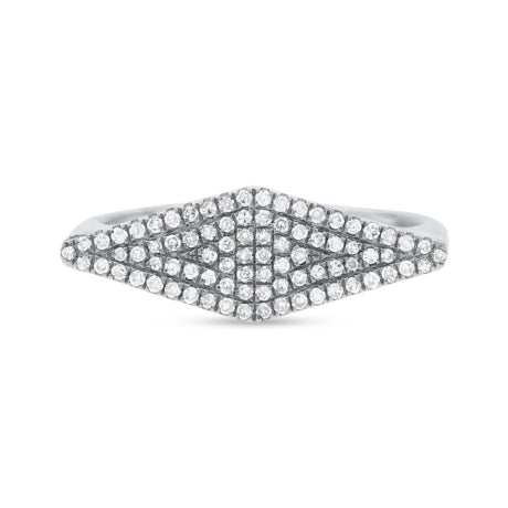 0.25ct 14k White Gold Diamond Pave Lady's Ring Size 5.5