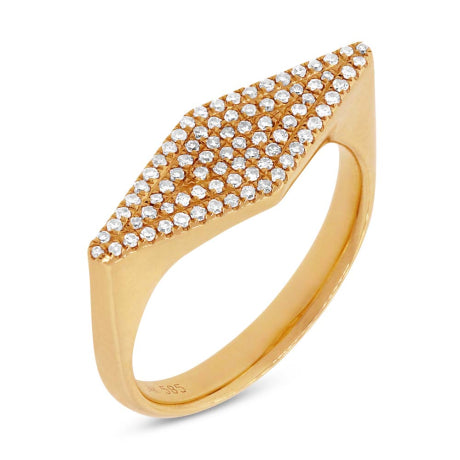 0.25ct 14k Yellow Gold Diamond Pave Lady's Ring Size 5.5