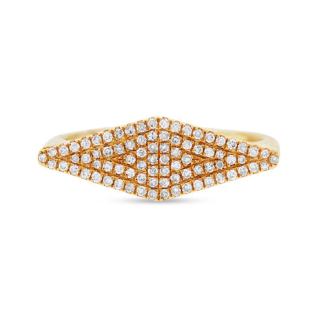 0.25ct 14k Yellow Gold Diamond Pave Lady's Ring Size 5.5