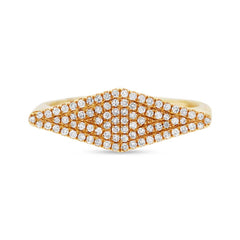 0.25ct 14k Yellow Gold Diamond Pave Lady's Ring Size 5.5