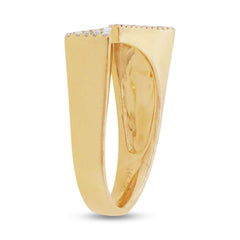 0.22ct 14k Yellow Gold Diamond Pave Triangle Ring Size 5.5