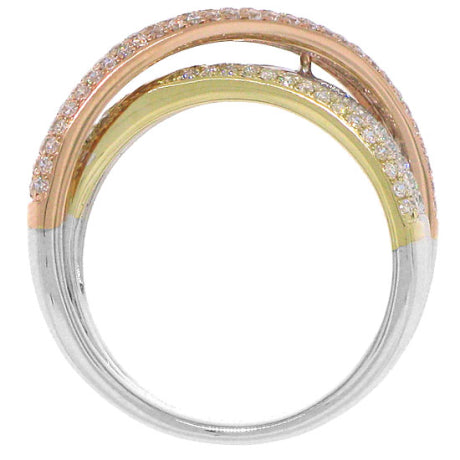 1.00ct 14k Three-tone Diamond Bridge Lady's Ring Size 6.75