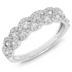 0.57ct 14k White Gold Diamond Lady's Band Size 5.5