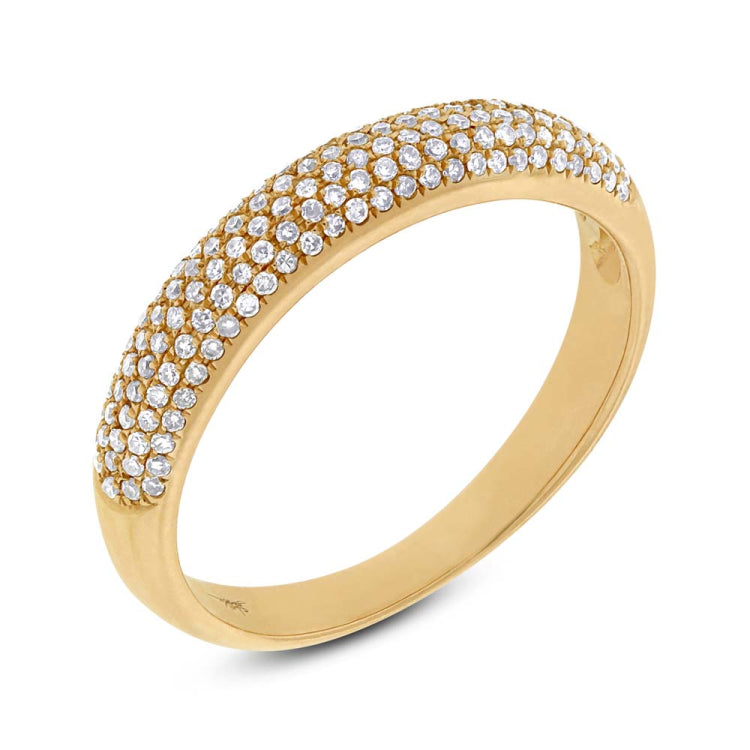 0.35ct 14k Yellow Gold Diamond Lady's Pave Band Size 7