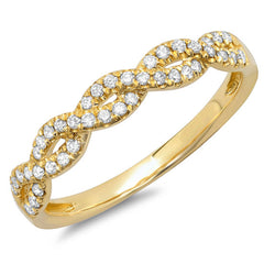 0.22ct 14k Yellow Gold Diamond Lady's Ring Size 8.5