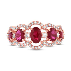 0.40ct Diamond & 1.85ct Ruby 14k Rose Gold Ring