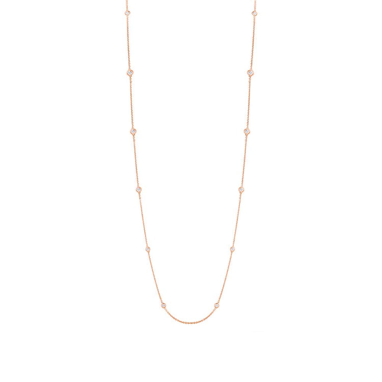 0.54ct 14k Rose Gold 20" Diamonds By The Yard Chain