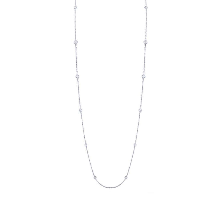 0.49ct 14k White Gold 36" Diamonds by the Yard Chain