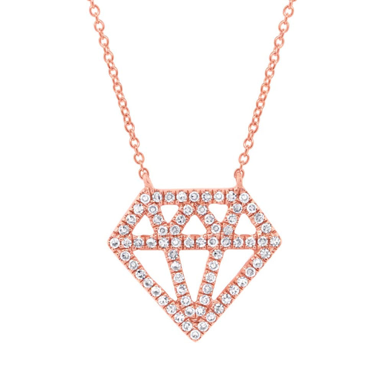 0.15ct 14k Rose Gold Diamond Pendant