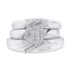 0.18ct 14k White Gold Diamond Trio Set