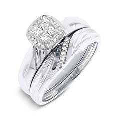 0.18ct 14k White Gold Diamond Trio Set