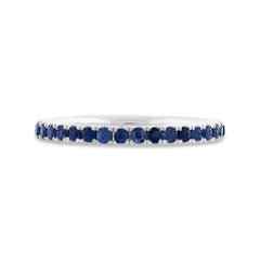 0.85ct 14k White Gold Blue Sapphire Eternity Band Size 6