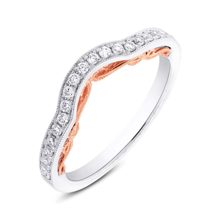 0.21ct 14k Two-tone Rose Gold Diamond Shadow Band