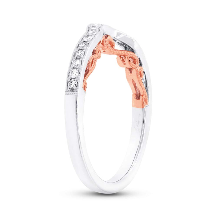 0.21ct 14k Two-tone Rose Gold Diamond Shadow Band