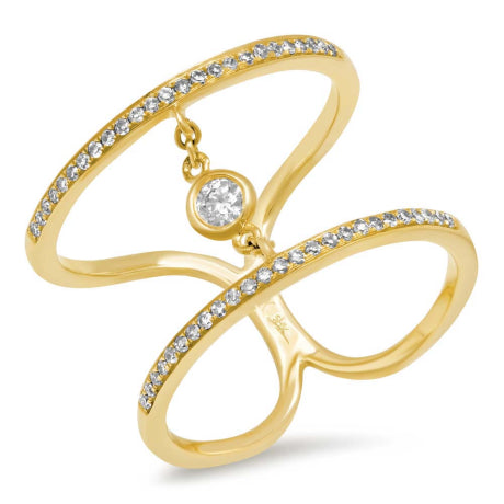 0.24ct 14k Yellow Gold Diamond Lady's Ring Size 7.5