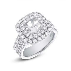 1.00ct 18k White Gold Diamond Semi-mount Ring Size 3