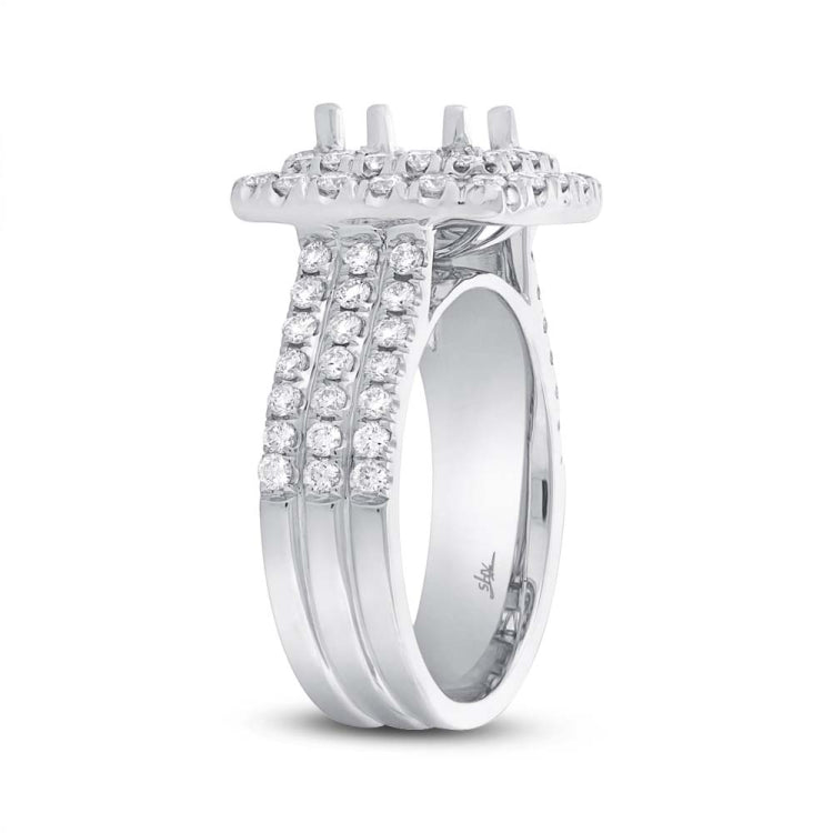 1.00ct 18k White Gold Diamond Semi-mount Ring Size 4