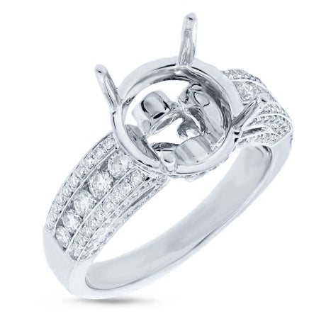 0.74ct 14k White Gold Diamond Semi-mount Ring