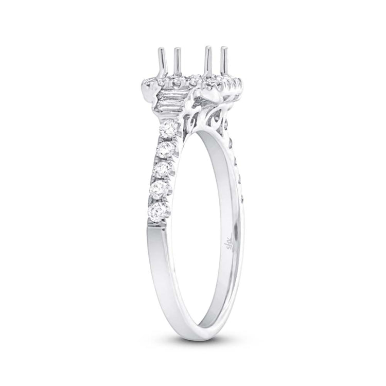 0.51ct 14k White Gold Diamond Semi-mount Ring