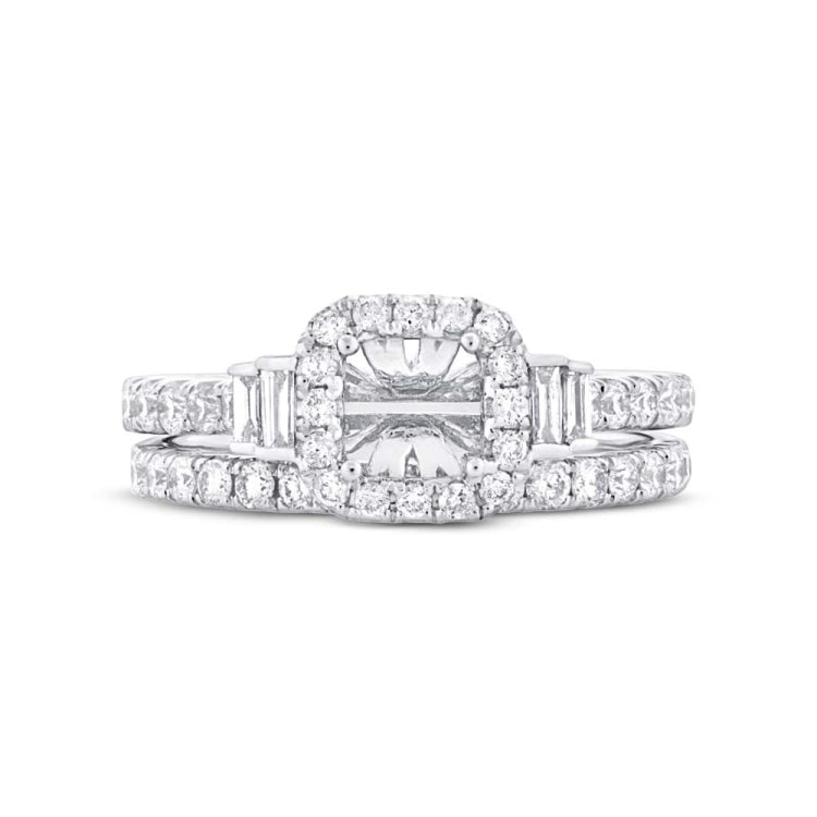 0.85ct 14k White Gold Diamond Semi-mount Ring