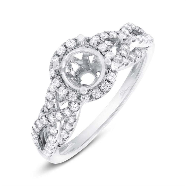 0.55ct 14k White Gold Diamond Semi-mount Ring