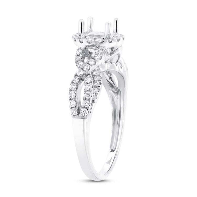 0.55ct 14k White Gold Diamond Semi-mount Ring
