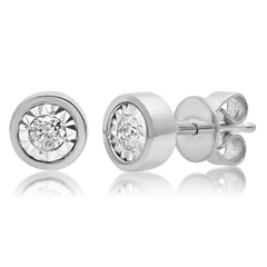 0.14ct 14k White Gold Diamond Round Stud Earring
