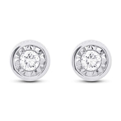 0.14ct 14k White Gold Diamond Round Stud Earring