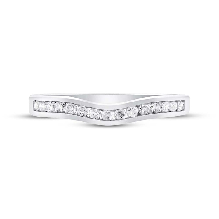 0.25ct 14k White Gold Diamond Shadow Band