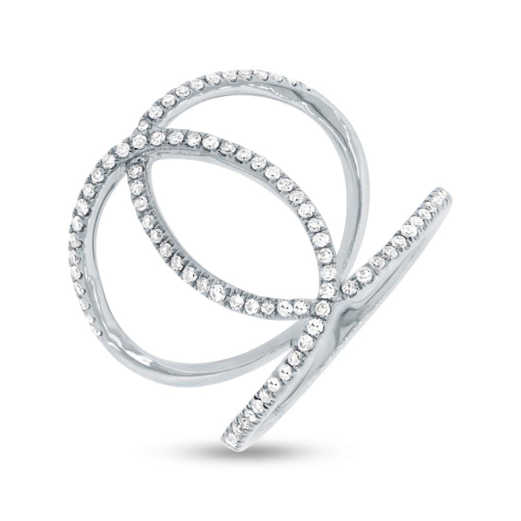 0.40ct 14k White Gold Diamond Lady's Ring Size 4