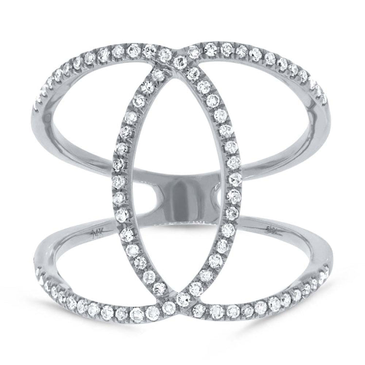 0.40ct 14k White Gold Diamond Lady's Ring Size 4