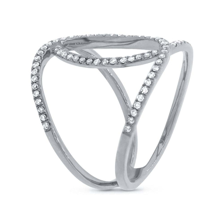 0.40ct 14k White Gold Diamond Lady's Ring Size 4
