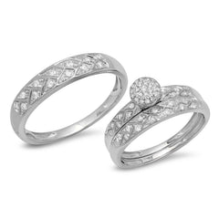 0.41ct 14k White Gold Diamond Trio Set Pave