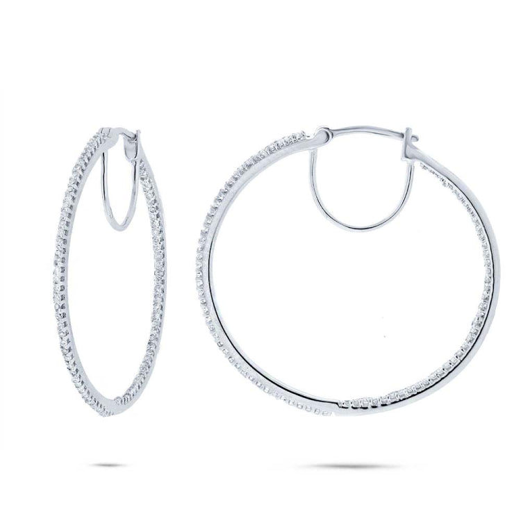 0.50ct 14k White Gold Diamond Hoop Earring