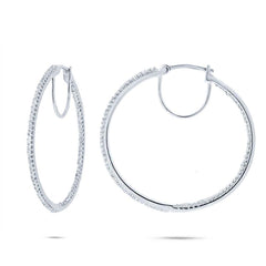 0.50ct 14k White Gold Diamond Hoop Earring