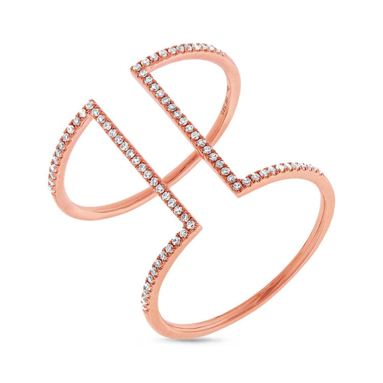 0.22ct 14k Rose Gold Diamond Lady's Ring Size 6