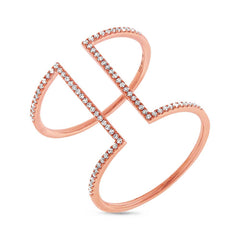 0.22ct 14k Rose Gold Diamond Lady's Ring Size 6