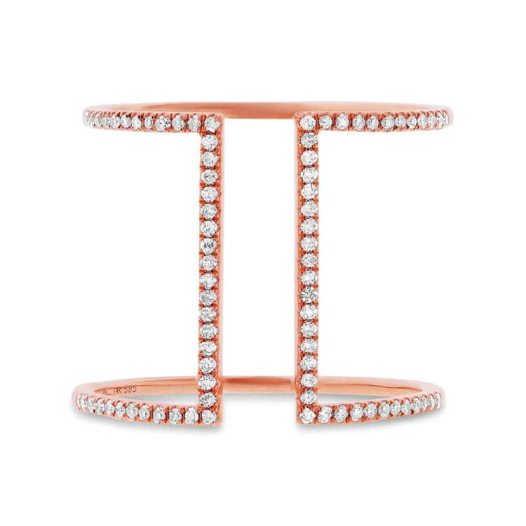 0.22ct 14k Rose Gold Diamond Lady's Ring Size 6