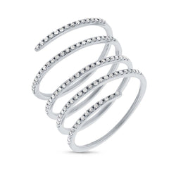 0.36ct 14k White Gold Diamond Spiral Lady's Ring Size 8.5
