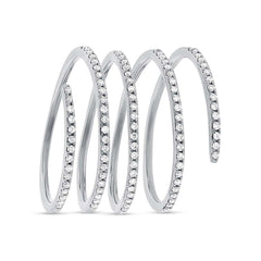 0.36ct 14k White Gold Diamond Spiral Lady's Ring Size 8.5
