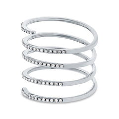 0.36ct 14k White Gold Diamond Spiral Lady's Ring Size 8.5