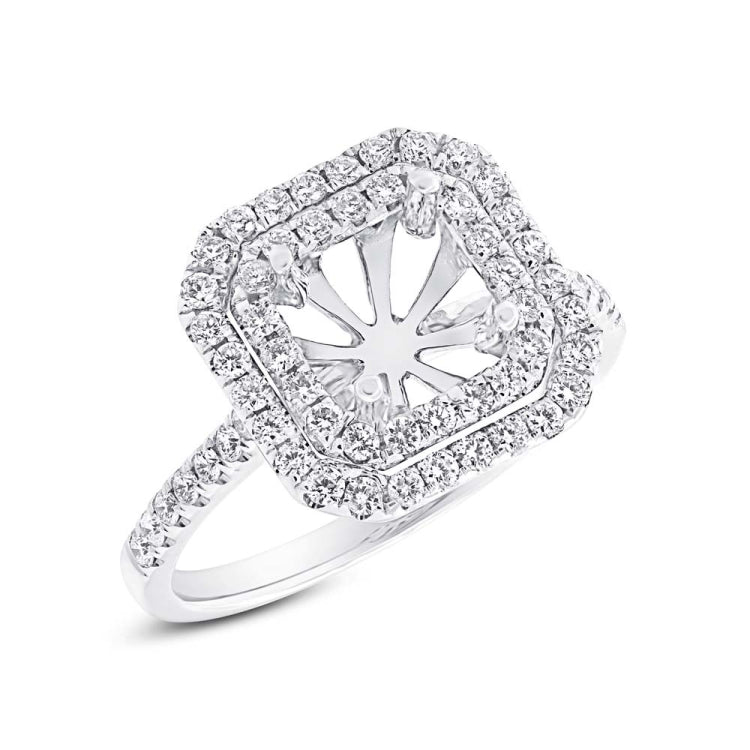 0.66ct 14k White Gold Diamond Semi-mount Ring