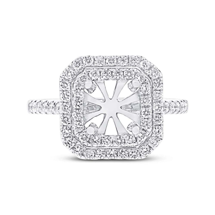 0.66ct 14k White Gold Diamond Semi-mount Ring