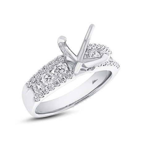 0.70ct 18k White Gold Diamond Semi-mount Ring Size 6
