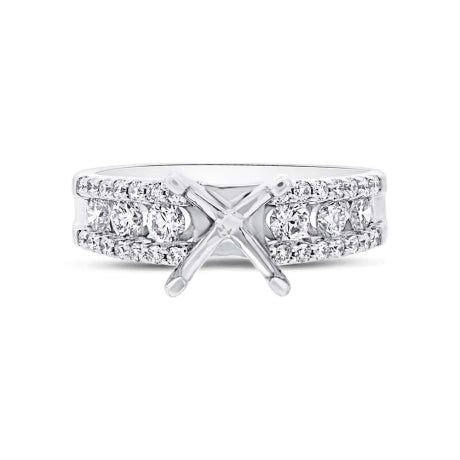 0.70ct 18k White Gold Diamond Semi-mount Ring Size 6