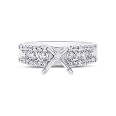 0.70ct 18k White Gold Diamond Semi-mount Ring Size 6