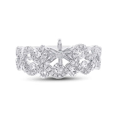 1.04ct 14k White Gold Diamond Semi-mount Ring 2-pc for 1.00ct Center